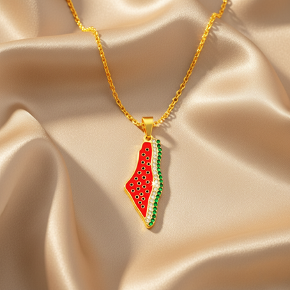 Collier Qamar Palestine à la pastèque