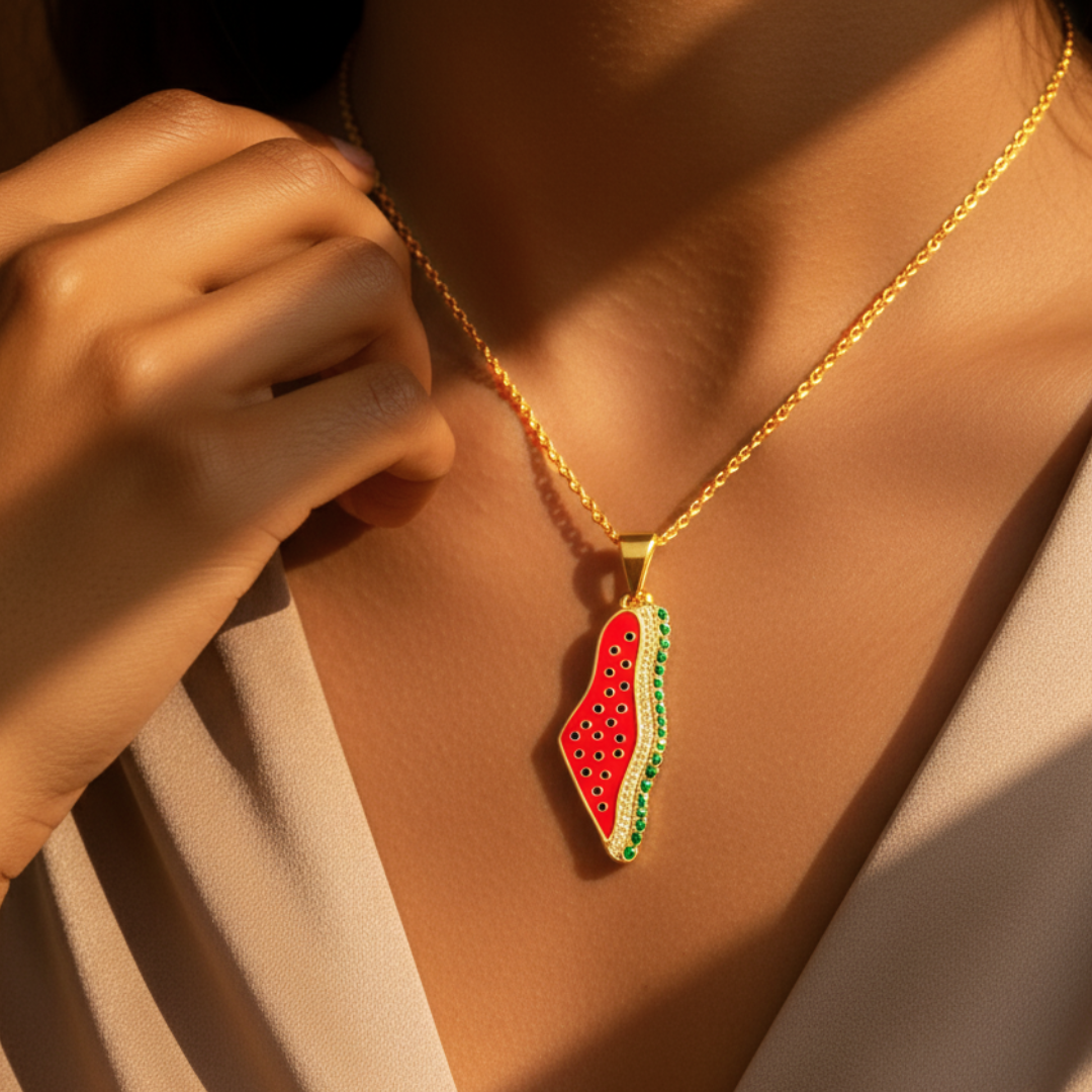 Collier Qamar Palestine à la pastèque