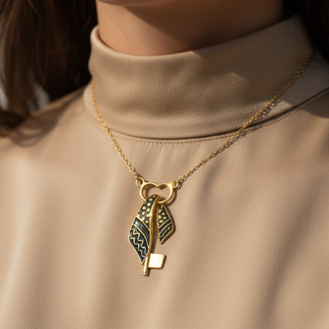 Collier clé Qamar Keffiyeh