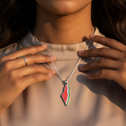 Collier Qamar Palestine à la pastèque
