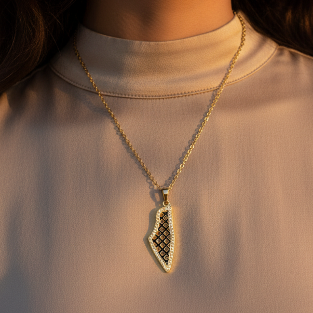 Collier Qamar Palestine Keffiyeh