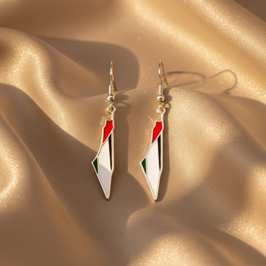 Boucles d'oreilles Carte de la Palestine Qamar