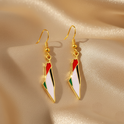 Boucles d'oreilles Carte de la Palestine Qamar