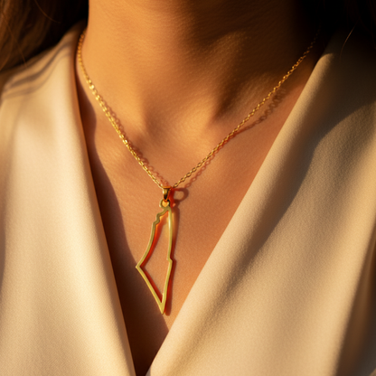 Collier Carte de Palestine Qamar