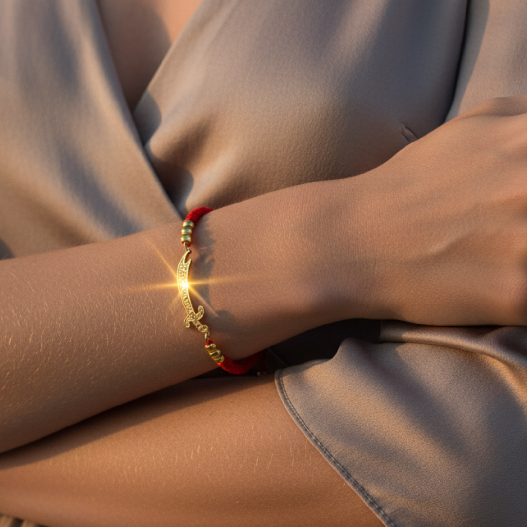 Bracelet rouge Qamar Zulfiqar