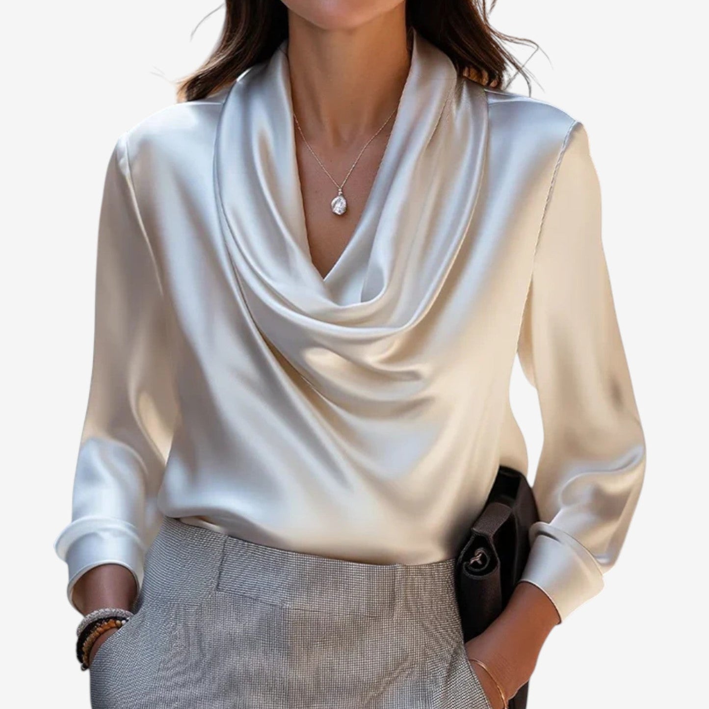 Brigitte™ Chemisier Drapé Élégant