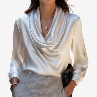 Brigitte™ Chemisier Drapé Élégant