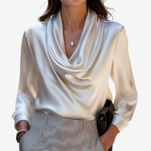 Brigitte™ Chemisier Drapé Élégant