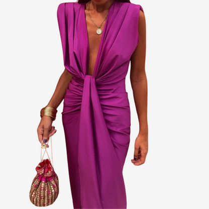 Assia™ Robe Midi Drapée