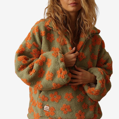 Emmanuelle™ Pull Polaire Fleuri