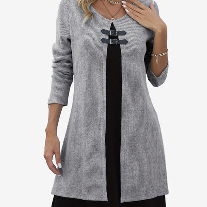 Elora™ Robe Pull Chic Avec Contraste