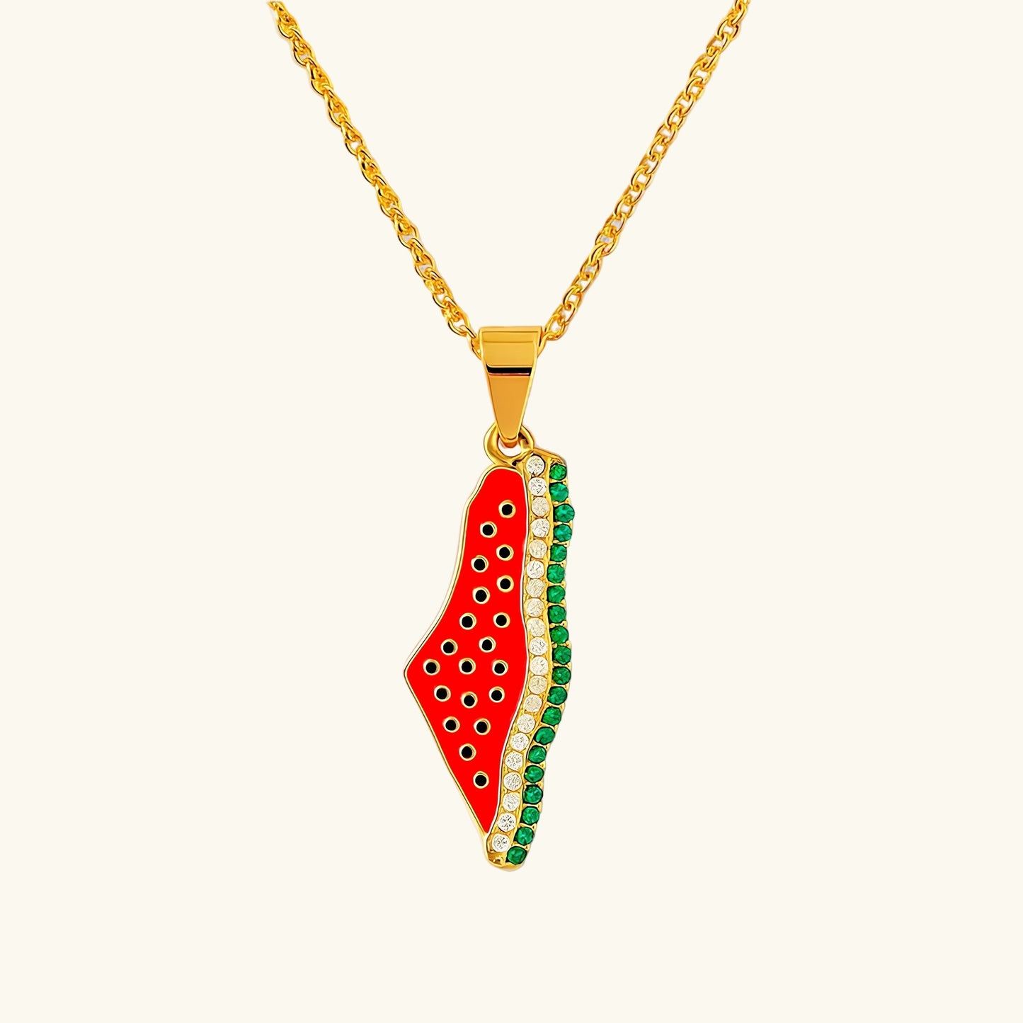 Collier Qamar Palestine à la pastèque