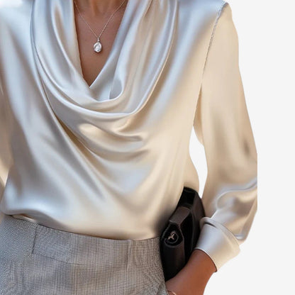 Brigitte™ Chemisier Drapé Élégant