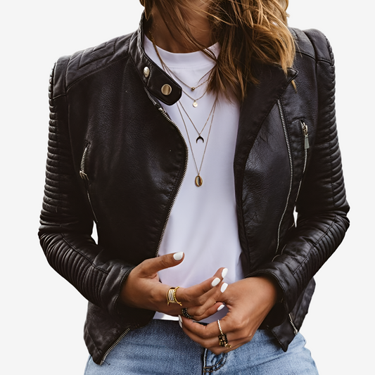 Michèle™ Veste Biker en Cuir