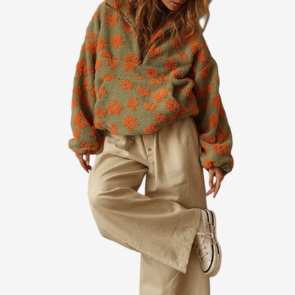 Emmanuelle™ Pull Polaire Fleuri